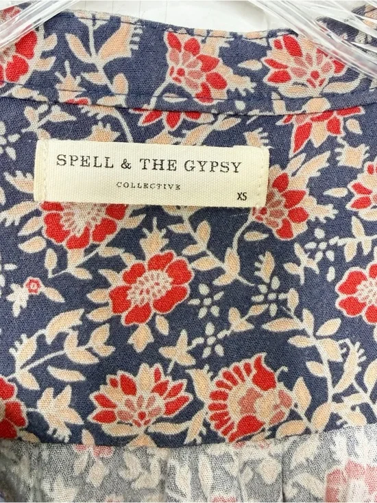 SPELL & THE GYPSY COLLECTIVEFloral Print Boho Tie-Waist Mini Dress Sz. XS